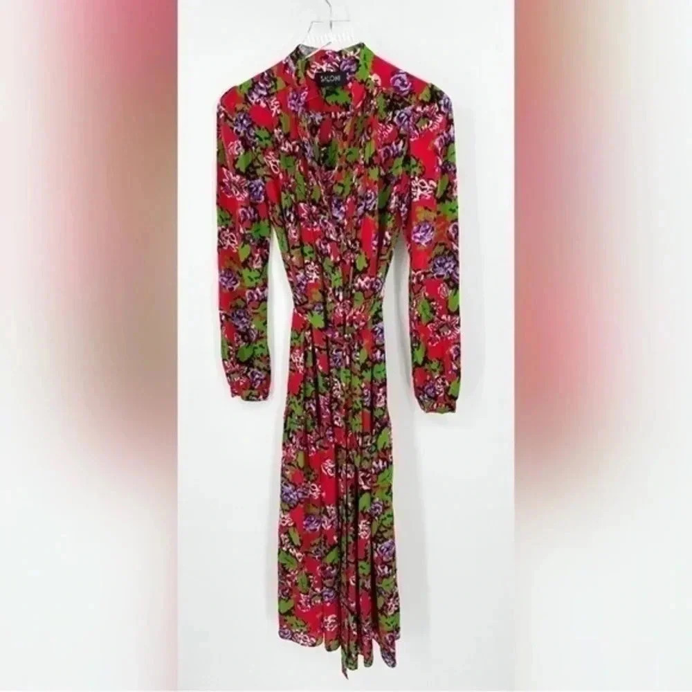 NEW SALONI Remi Long Sleeve Silk Dress Size 2 B1204 - Picture 2 of 6